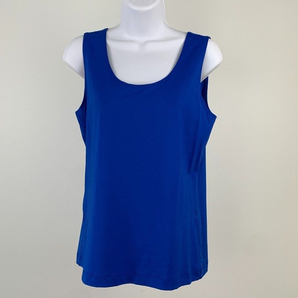 Chico's 0 (4) Tank Layering Sleeveless Top Dark Blue Microfeel Stretch New NWT